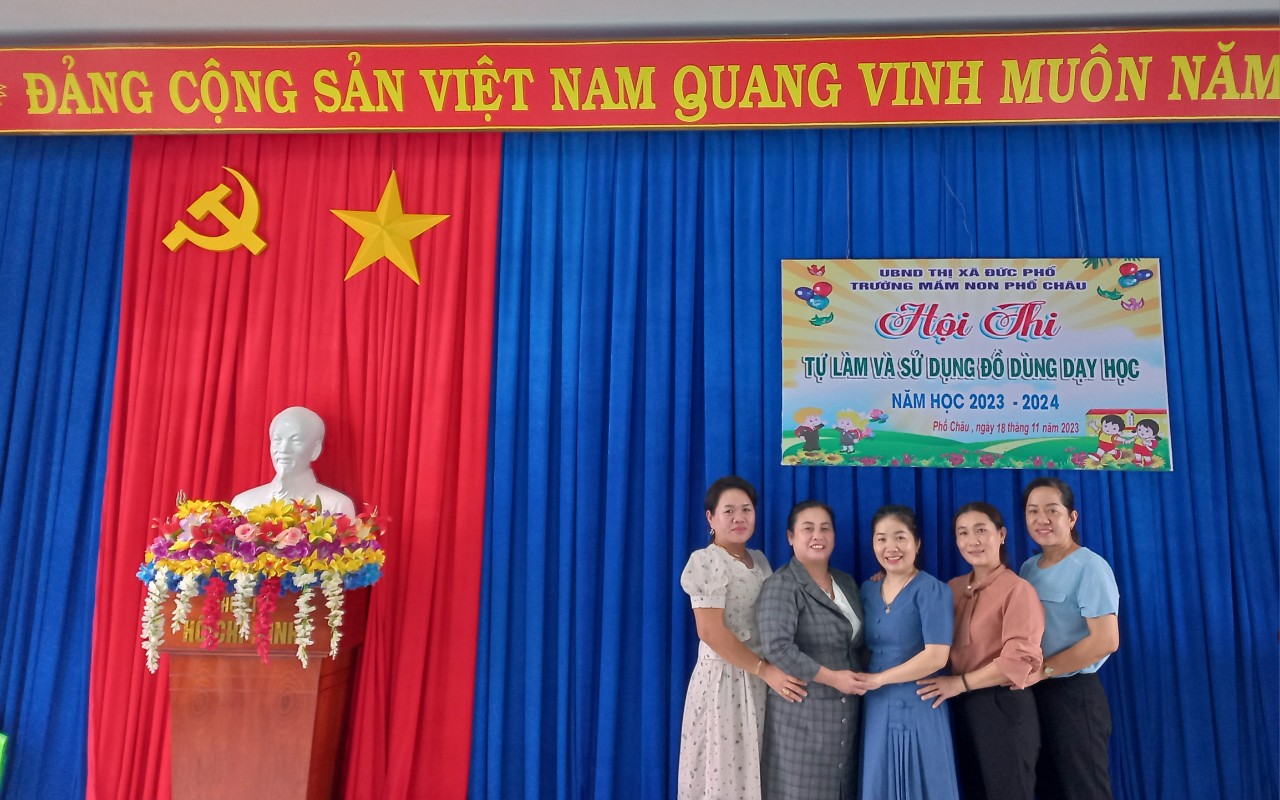 Trường Mầm Non Phổ Châu tổ chức hội thi tự làm và sử dụng đồ dùng dạy học năm học 2023-2024